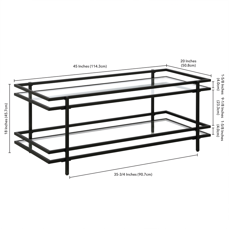 Henn&Hart 45 in. Black Bronze Coffee Table