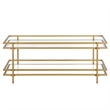 Henn&Hart 45 in. Brass Finish Coffee Table