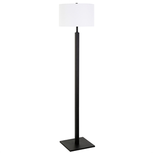 Henn&Hart 16&quot Blackened Bronze Metal/Fabric Floor Lamp