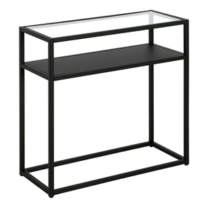 Henn&Hart 24&quot Blackened Bronze Metal/Glass Side Table