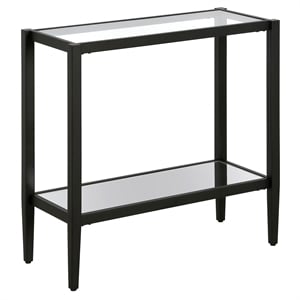 Henn&Hart 24&quot Blackened Bronze Metal/Glass Side Table