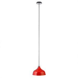 Henn&Hart 10&quot Poppy Red/Polished Nickel Metal Pendant
