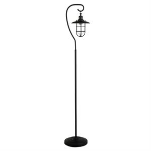 Henn&Hart 13&quot Blackened Bronze Metal/Glass Floor Lamp