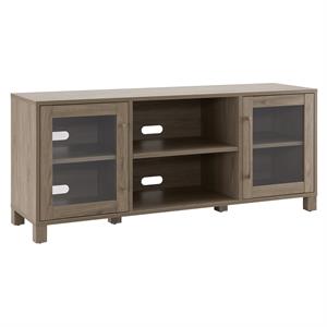 Henn&Hart 58&quot Gray Wash/Glass TV Stand