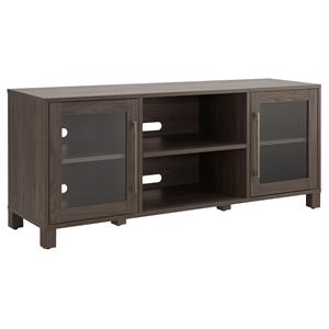 Henn&Hart 58&quot Alder Brown/Glass TV Stand