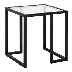 Henn&Hart 20&quot Blackened Bronze Metal/Glass Side Table