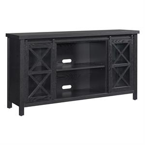 Henn&Hart 58&quot Black Grain/Metal TV Stand