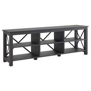 Henn&Hart 68&quot Charcoal Gray/Metal TV Stand