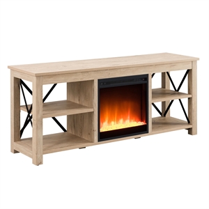 Henn&Hart 58&quot White Oak/Metal TV Stand
