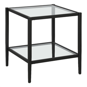 Henn&Hart 20&quot Blackened Bronze Metal/Glass Side Table