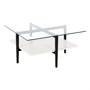 Henn&Hart 32&quot Black/White Coffee Table