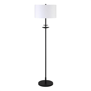 Henn&Hart 16&quot Blackened Bronze Metal/Fabric Floor Lamp