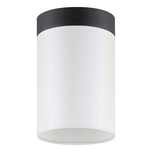 Henn&Hart 6&quot Blackened Bronze Metal/Fabric Semi Flush Mount