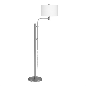 Henn&Hart 71&quot Silver Floor Lamp