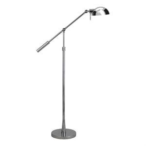 Henn&Hart 61&quot Floor Lamp with Polished Nickel Metal Shade