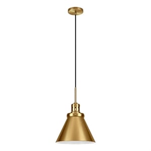 Henn&Hart 17&quot Brushed Brass Cone Pendant