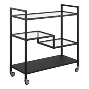 Henn&Hart 33&quot Blackened Bronze Rectangular Bar Cart