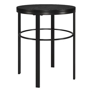 Henn&Hart 20&quot Blackened Bronze/Black Grain Metal/MDF Side Table