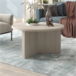 Henn&Hart Modern Engineered Wood Coffee Table with Round Top in Alder White