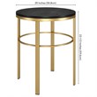 Henn&Hart Geometric Modern Metal & MDF Side Table in Brass and Black Grain