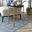 Henn&Hart Geometric Modern Metal & MDF Side Table in Brass and Black Grain