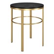 Henn&Hart Geometric Modern Metal & MDF Side Table in Brass and Black Grain