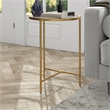 Henn&Hart Modern Metal & Tempered Glass Side Table with T-Shaped Base in Gold