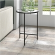 Henn&Hart Modern Metal & Tempered Glass Side Table in Blackened Bronze