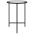 Henn&Hart Modern Metal & Tempered Glass Side Table in Blackened Bronze
