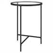 Henn&Hart Modern Metal & Tempered Glass Side Table in Blackened Bronze