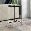 Henn&Hart Modern Metal & Tempered Glass Side Table in Blackened Bronze