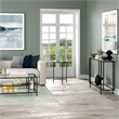 Henn&Hart Modern Metal & Tempered Glass Side Table in Blackened Bronze