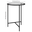 Henn&Hart Modern Metal & Tempered Glass Side Table in Blackened Bronze