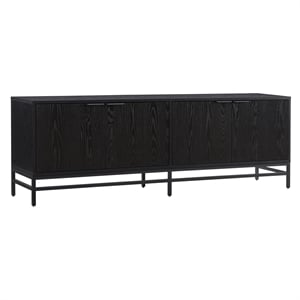 Henn&Hart 70&quot Black Grain MDF/Metal TV Stand