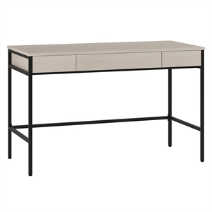 Henn&Hart 47.75&quot Engineered Wood/Metal Home Office Writing Desk in Alder White