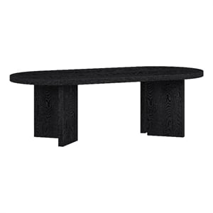Henn&Hart 47.63&quot Black Grain MDF Coffee Table