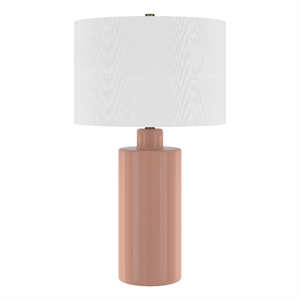 Henn&Hart 14&quot Dusty Pink Ceramic/Fabric Table Lamp