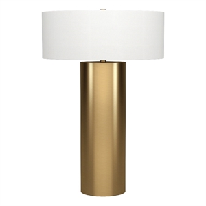 Henn&Hart 16&quot Brass Metal/Fabric Table Lamp