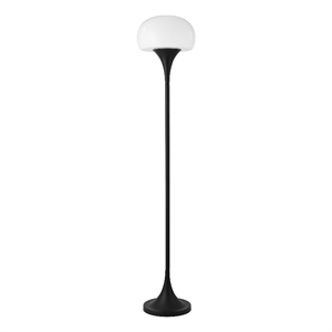 Henn&Hart 13&quot Blackened Bronze Metal/Glass Floor Lamp