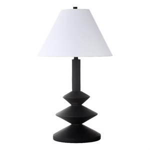 Henn&Hart 16&quot Matte Black Resin/Fabric Table Lamp