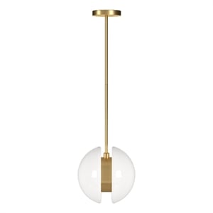 Henn&Hart 10&quot Brass Metal/Glass Pendant