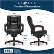 La-Z-Boy Bellamy Executive Office Chair with Memory Foam Black Bonded Leather