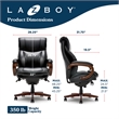 La-Z-Boy Big and Tall Trafford Executive Office Chair Black Bonded Leather