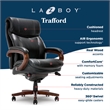 La-Z-Boy Big and Tall Trafford Executive Office Chair Black Bonded Leather