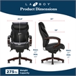La-Z-Boy Hyland Modern Metal Executive Office Chair Black Bonded Leather