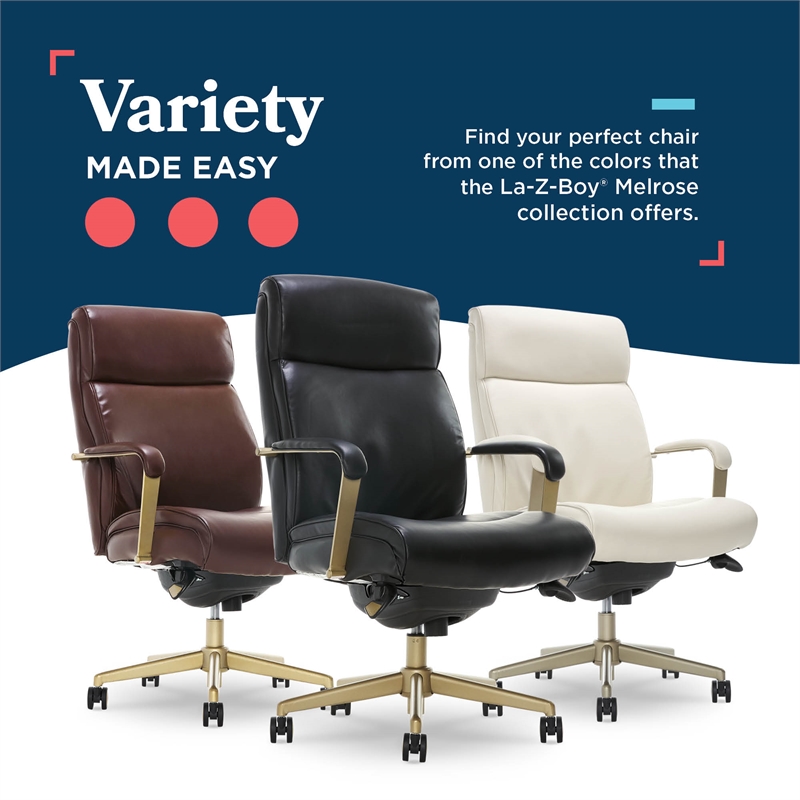 La-Z-Boy Modern Melrose Executive Office Chair Black Bonded Leather