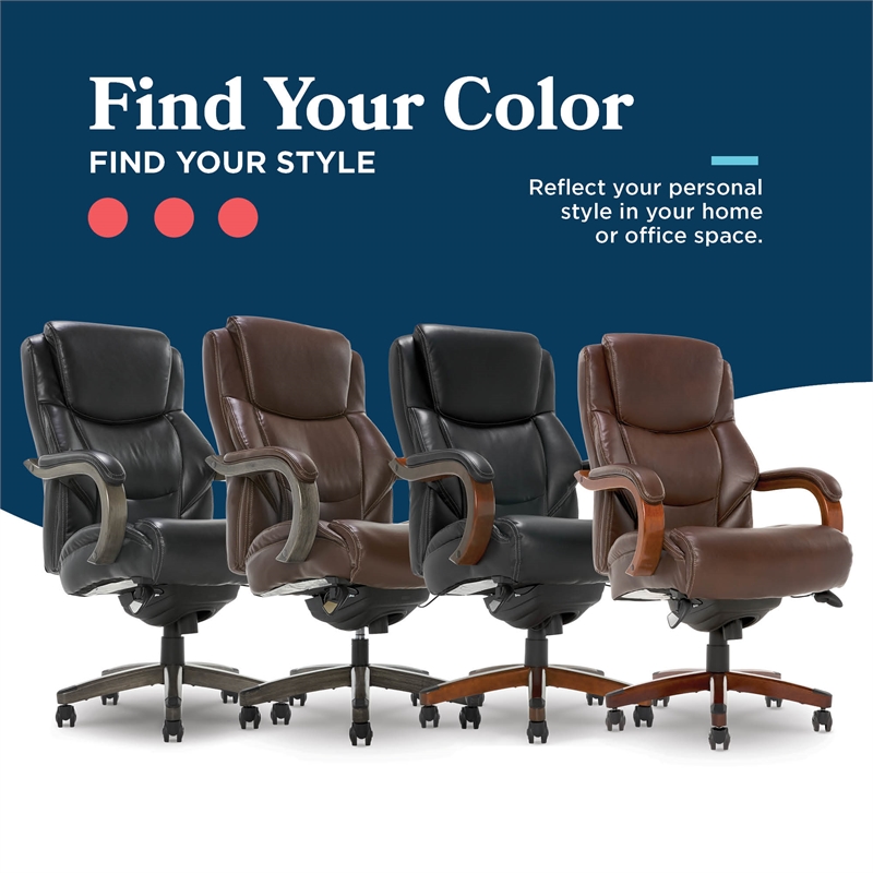 La-Z-Boy Delano Big & Tall Executive Office Chair Mahogany Chestnut Brown