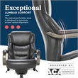 La-Z-Boy Delano Big & Tall Executive Office Chair Weathered Black Bonded Leather