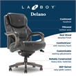 La-Z-Boy Delano Big & Tall Executive Office Chair Weathered Black Bonded Leather