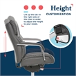 La-Z-Boy Sutherland Quilted Leather Executive Office Chair Grey Bonded Leather